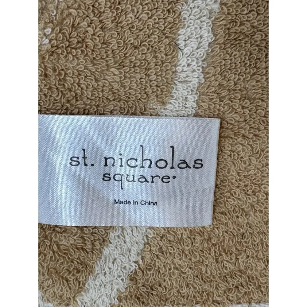St Nicholas Square Cardinal Bath Towel Set Embroidered Cotton Christmas 3pc